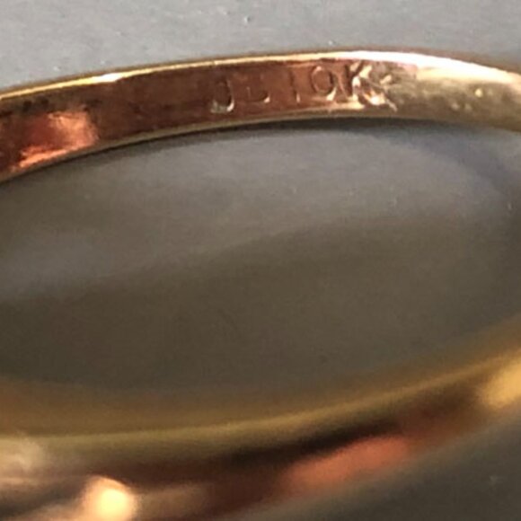 JB 10K Gold Ruby & Diamond Ring Size 7 1/4 - Picture 2 of 5